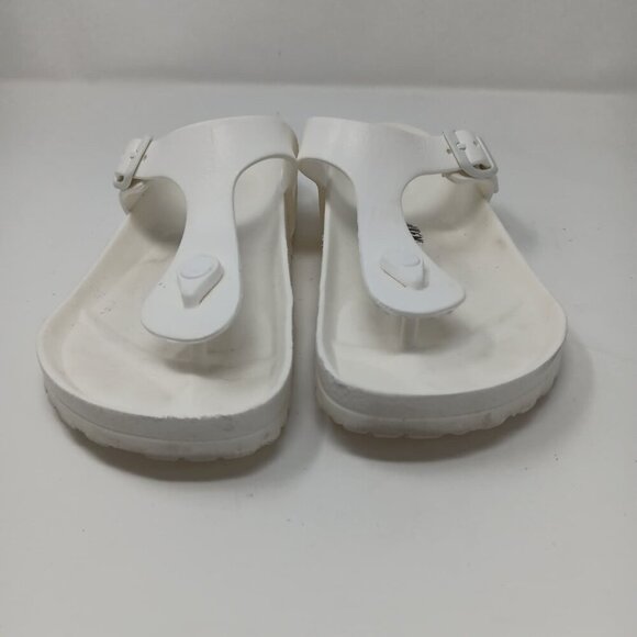 Birkenstock Gizeh white plastic sandals for women size USED US 7 EUR 38 - Picture 1 of 6